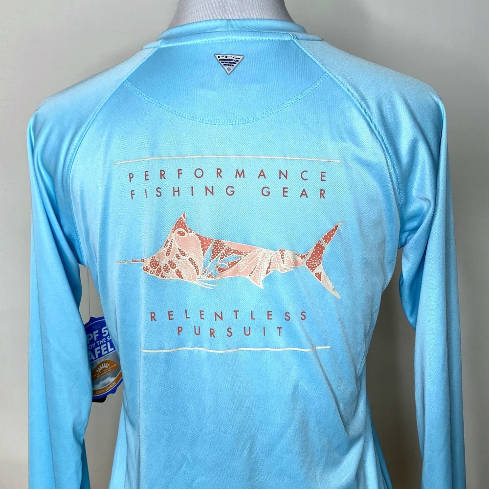 Columbia PFG Tidal Tee XS Fish Graphic Blue NWT